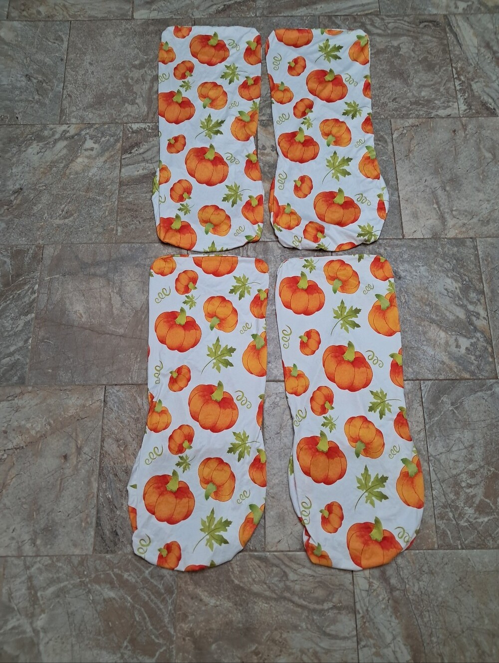 Northern Brothers Dinning Slip Chair Covers Set Of 4 Pumpkins White Orange Fall